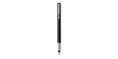 Parker Vector Fountain Pen Black/Stainless Steel Barrel Blue Ink - S0881041