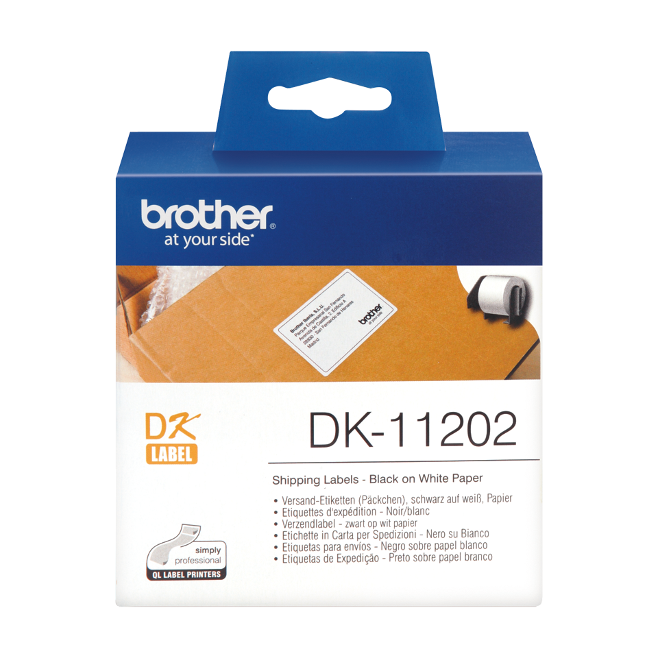 Brother Black On White Shipping Label Roll 62mm x 100mm 300 labels - DK11202