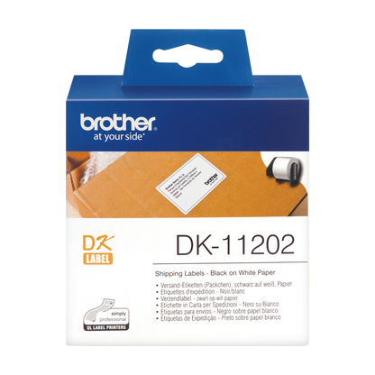 Brother Black On White Shipping Label Roll 62mm x 100mm 300 labels - DK11202