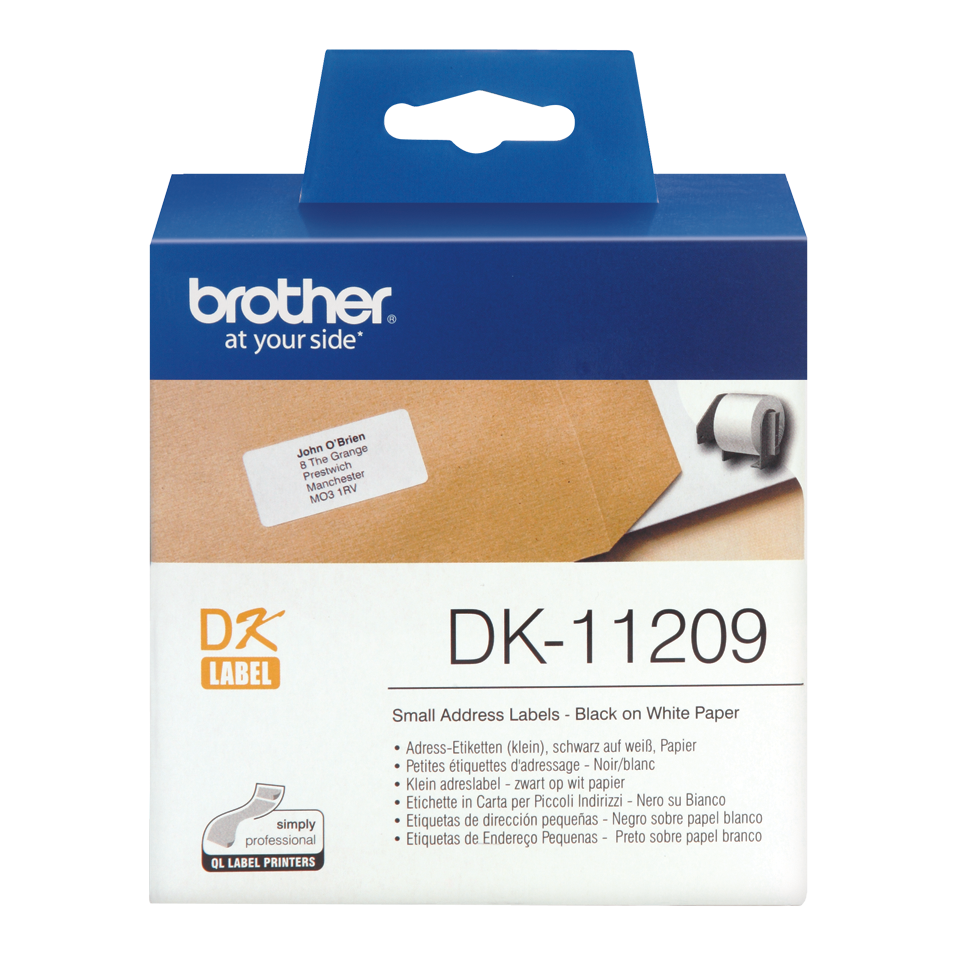 Brother Small Address Label Roll 62mm x 29mm 800 labels - DK11209