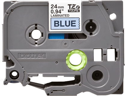 Brother Glossy Black On Blue Label Tape 24mm x 8m - TZE551