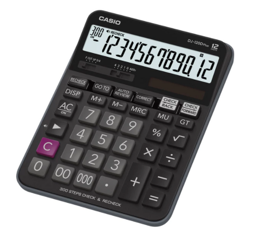 Casio DJ-120D Plus 12 Digit Desktop Calculator Black DJ-120DPLUS-W-EP