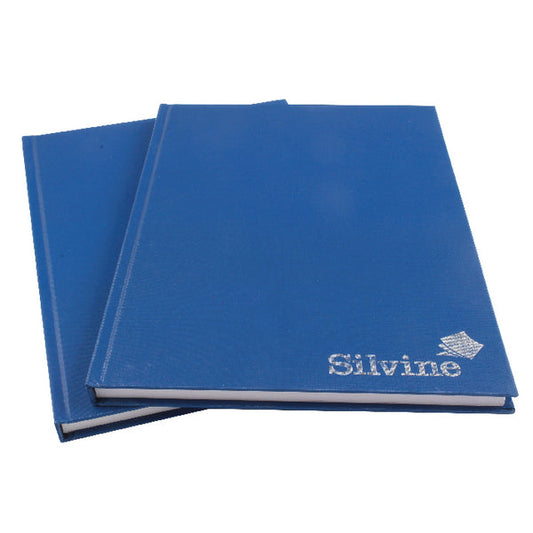 Silvine A4 Casebound Hard Cover Notebook Ruled 192 Pages Blue (Pack 6) - CBA4