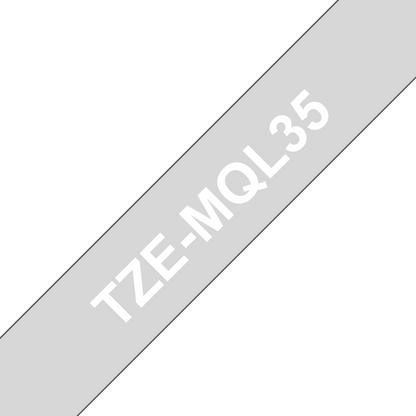 Brother White On Light Grey Label Tape 12mm x 5m - TZEMQL35