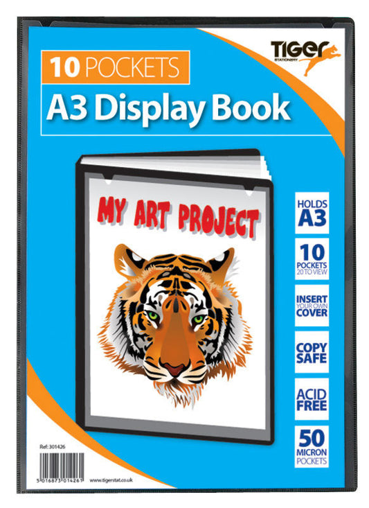 Tiger A3 Presentation Display Book 10 Pocket Black - 301426
