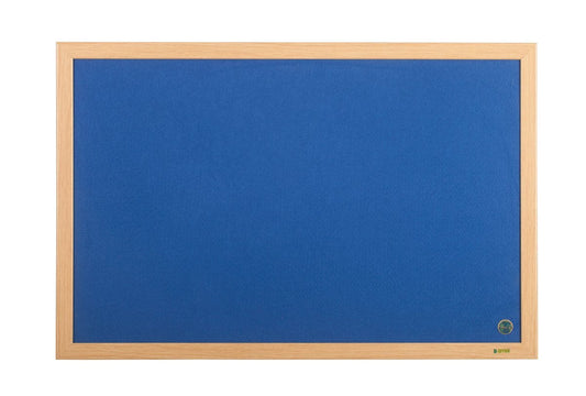 Bi-Office Earth-It Blue Felt Noticeboard Oak Wood Frame 1800x1200mm - FB8543233