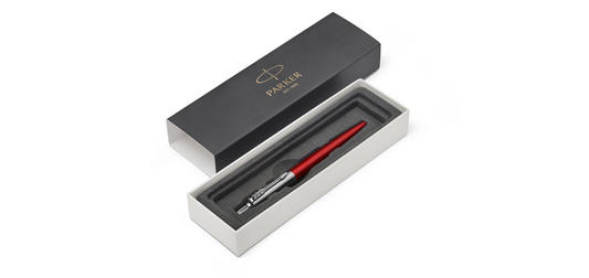 Parker Jotter Ballpoint Pen Kensington Red/Chrome Blue Ink Gift Box - 1953187