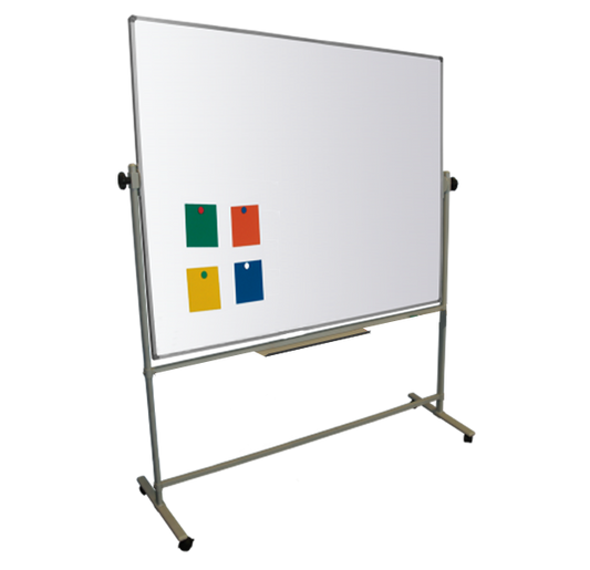 Magiboards Mobile Double Sided Magnetic Coated Steel Whiteboard Aluminium Frame 1200x900mm - MC2007