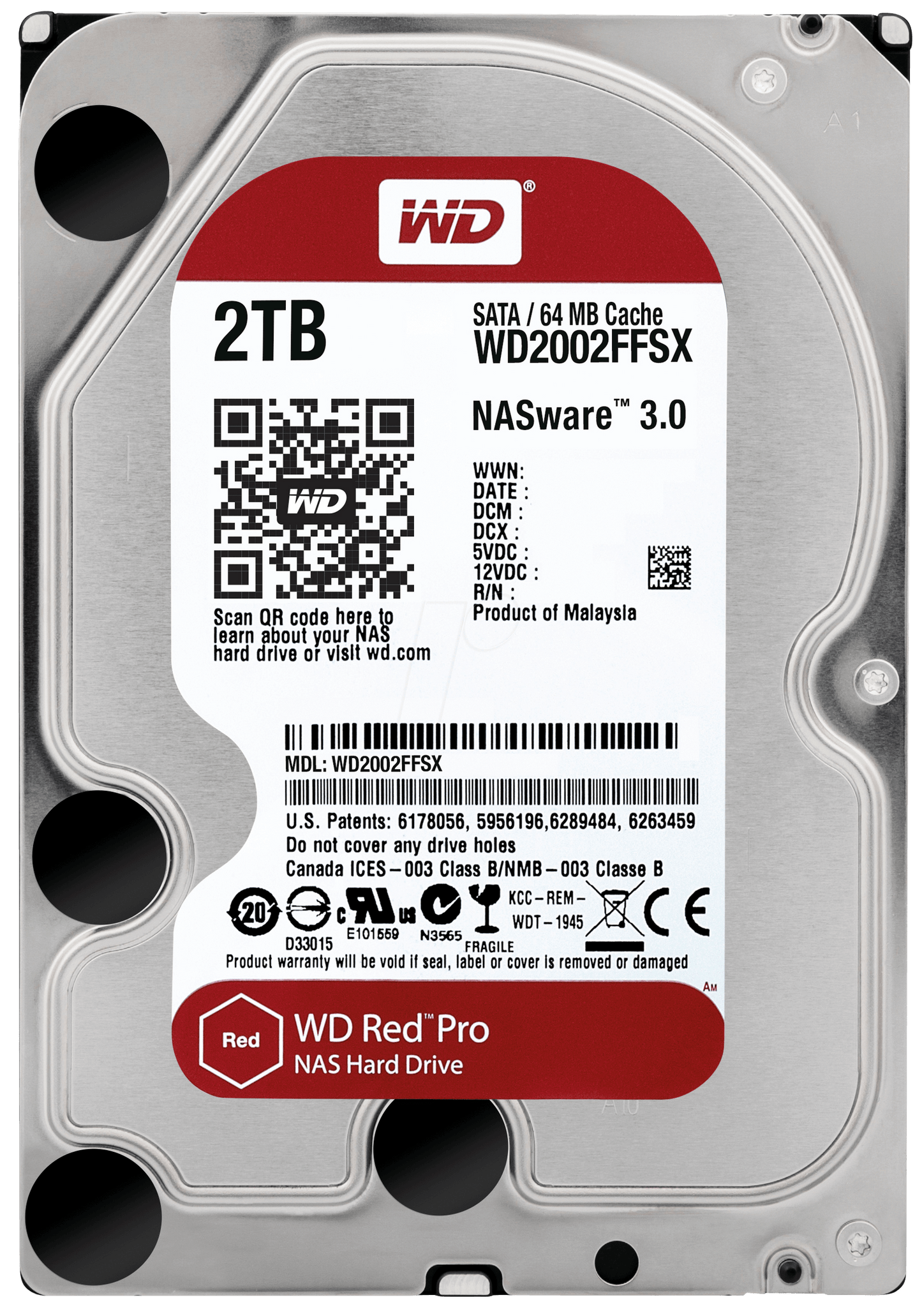 WD 2TB RED PRO 64MB 3.5 Inch SATA 6Gb