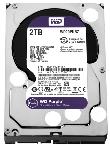 WD Int 2TB Purple Sata 3.5 Inch HDD