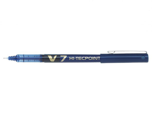 Pilot V7 Hi-Tecpoint Liquid Ink Rollerball Pen 0.7mm Tip 0.5mm Line Blue (Pack 20) - 3131910516545