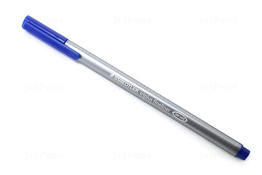 Staedtler Triplus Fineliner Pen 0.8mm Tip 0.3mm Line Blue (Pack 10) 334-3