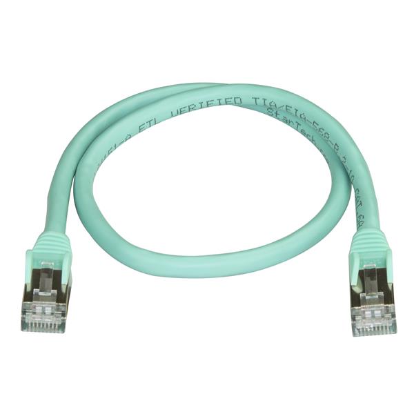 StarTech.com 0.5m Aqua Cat6a Ethernet STP Cable