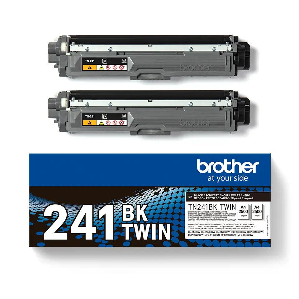 Brother Black Toner Cartridge Twin Pack 2 x 2.5k pages (Pack 2) - TN241BK - UK BUSINESS SUPPLIES