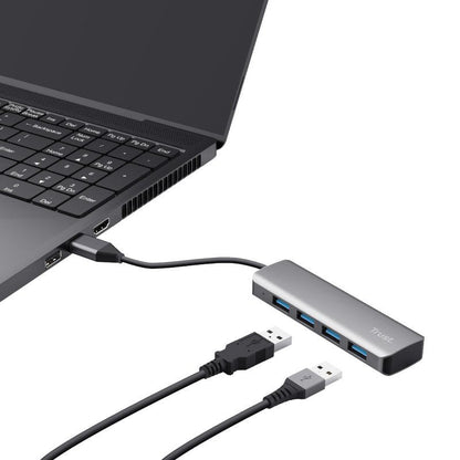 Trust Halyx Aluminium 4 Port USB 3.2 Hub Grey