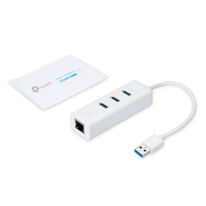 TP Link 3 Port USB 3.0 Hub Gigabit Ethernet Network Adapter
