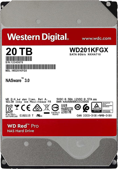 Western Digital Red Pro 20TB SATA 6Gbs 3.5 Inch Internal Hard Disk Drive