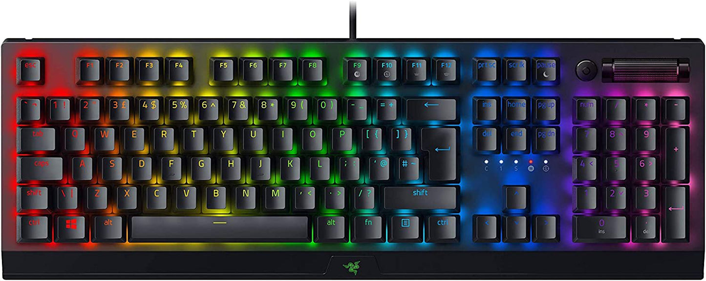 Razer BlackWidow V3 Green Switch USB QWERTY UK English Layout Keyboard Black