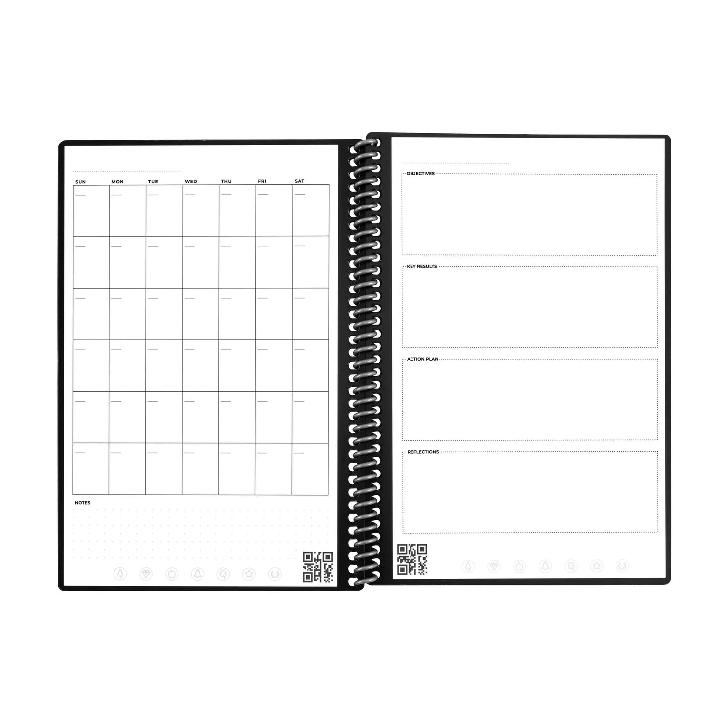 Rocketbook Fusion Executive A5 Reusable Smart Notebook 42 Multi-Format Style Pages Black 505468