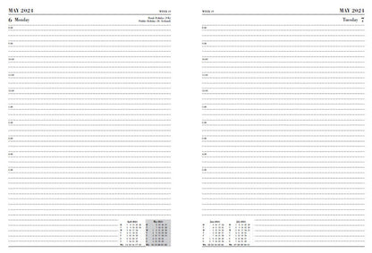 ValueX Academic A4 Day To Page Diary 2023/2024 Black A41E Black