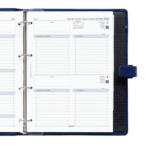 Filofax Refill Day Per Page 5 Language Appointment A4 2026 26-68719