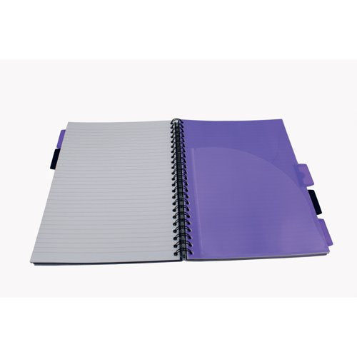 Europa Splash Project Book 200 Lined Pages A4 Purple Cover (Pack of 3) EU1506Z