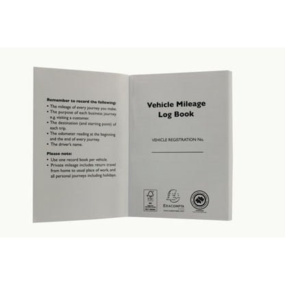Exacompta Guildhall Vehicle Mileage Log Book T43