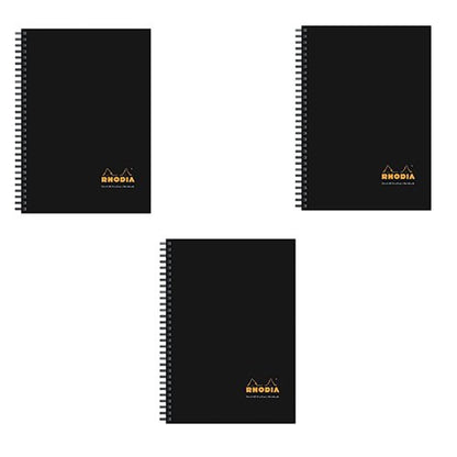 Rhodia Black A5 Wirebound Business Book (Pack of 3) 119233C