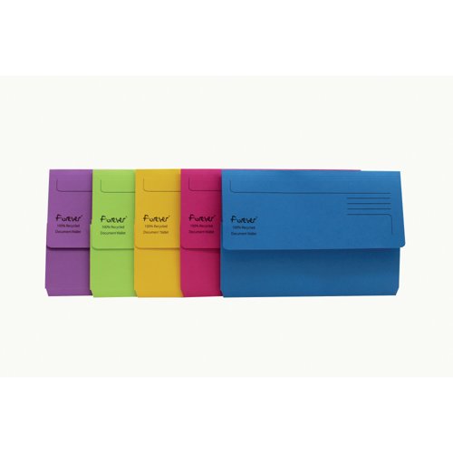 Exacompta Forever Document Wallet Manilla Foolscap Assorted (Pack of 25) 211/5000