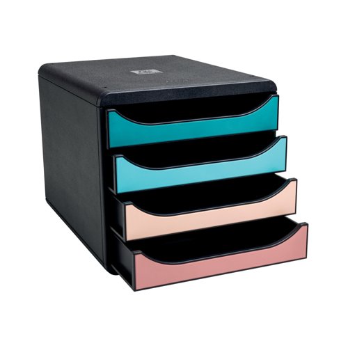 Exacompta Skandi Big Box Recycled 4 Drawer Set Assorted 310606D