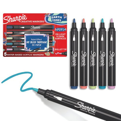 Sharpie Creative Marker Bullet Tip Earth Tones Assorted (Pack of 5) 2213380