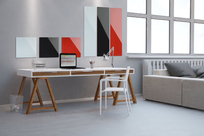 Bi-Office Magnetic Glass Whiteboard Memo Tile 480x480mm Red - GL150301