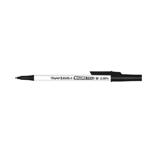 PaperMate Kilometrico Ballpoint Pen Medium 1.0mm Black (Pack of 8) 2187678