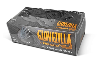 Glovezilla Black Powder Free Nitrile Gloves Pack 3 x 100's (All Sizes)