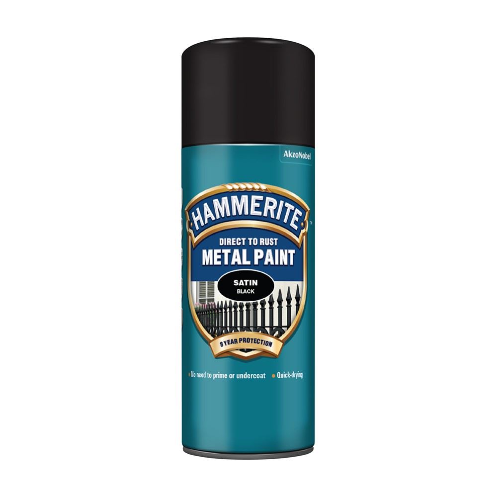 Direct To Rust Smooth Finish Aerosol Satin Black 400ml