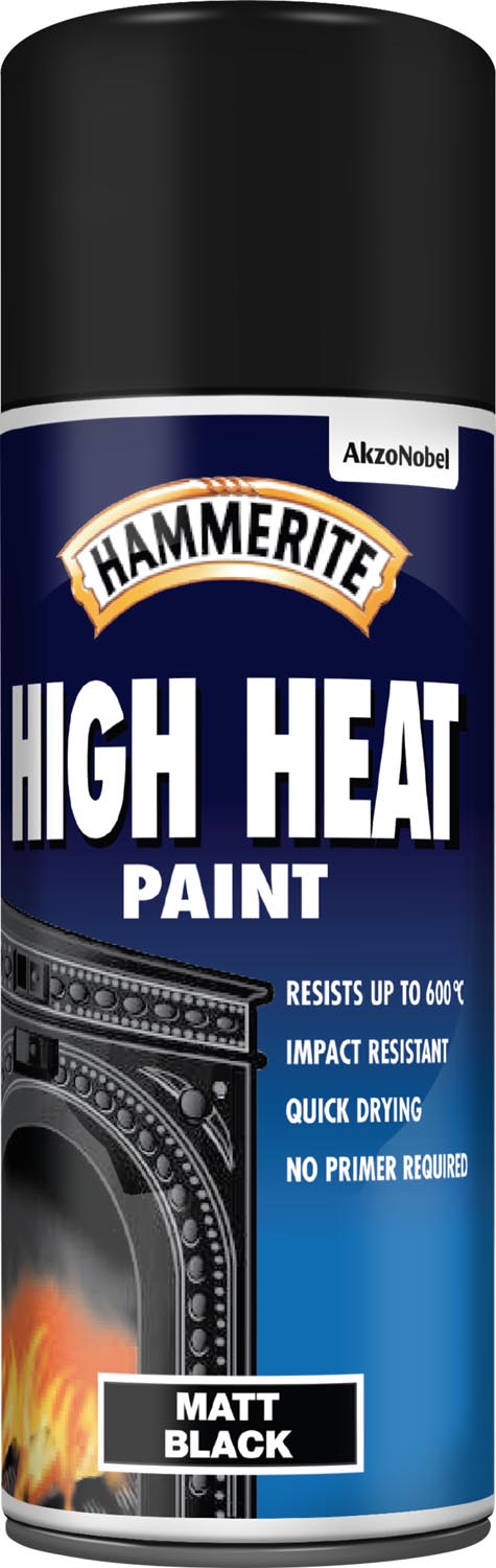Hammerite 400ml High Heat Paint Aerosol - Black
