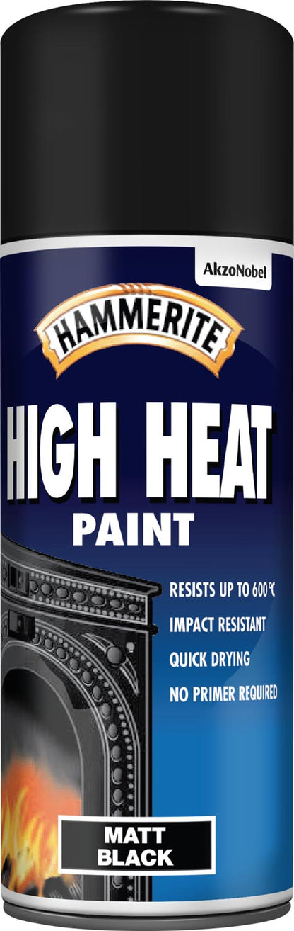 Hammerite 400ml High Heat Paint Aerosol - Black
