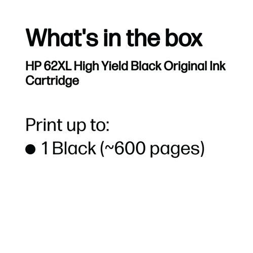 HP 62XL Original Ink Cartridge High Yield Black C2P05AE