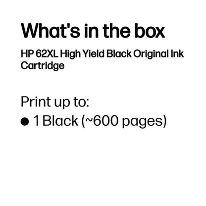 HP 62XL Original Ink Cartridge High Yield Black C2P05AE