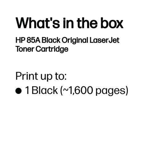 HP 85A Original LaserJet Toner Cartridge Black CE285A