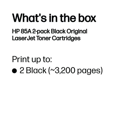 HP 85A Original LaserJet Toner Cartridge Black 2-pack CE285AD