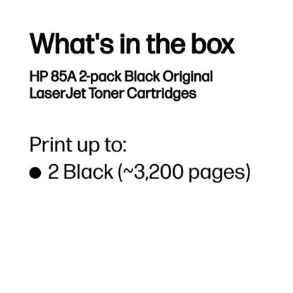 HP 85A Original LaserJet Toner Cartridge Black 2-pack CE285AD