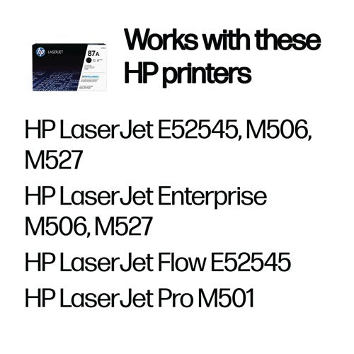 HP 87A Original LaserJet Toner Cartridge Black CF287A