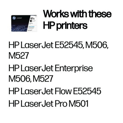 HP 87A Original LaserJet Toner Cartridge Black CF287A