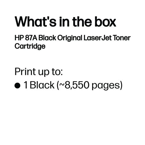 HP 87A Original LaserJet Toner Cartridge Black CF287A