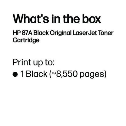 HP 87A Original LaserJet Toner Cartridge Black CF287A