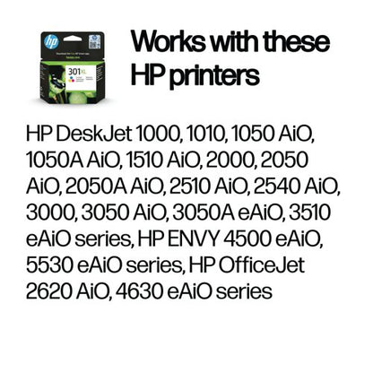 HP 301XL Original Ink Cartridge High Yield Tri-color CH564EE