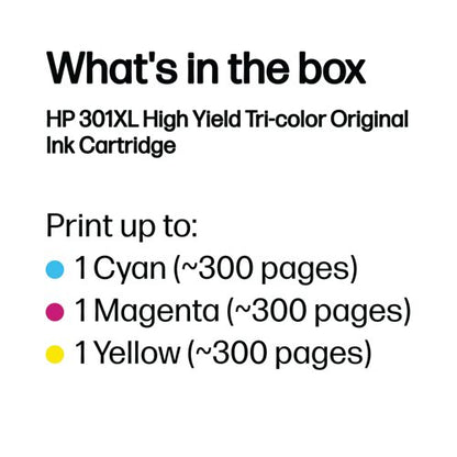 HP 301XL Original Ink Cartridge High Yield Tri-color CH564EE