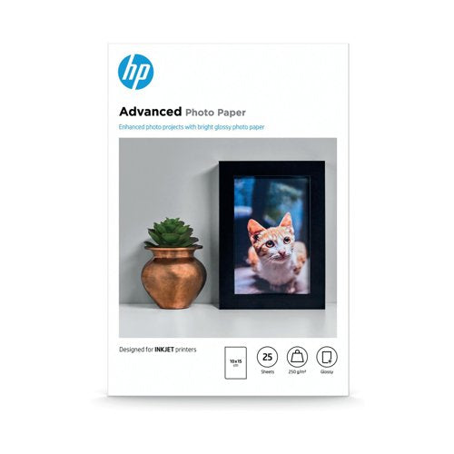 HP Advanced Glossy Photo Paper 10 x 15cm Borderless 250gsm Pk25 Q8691A