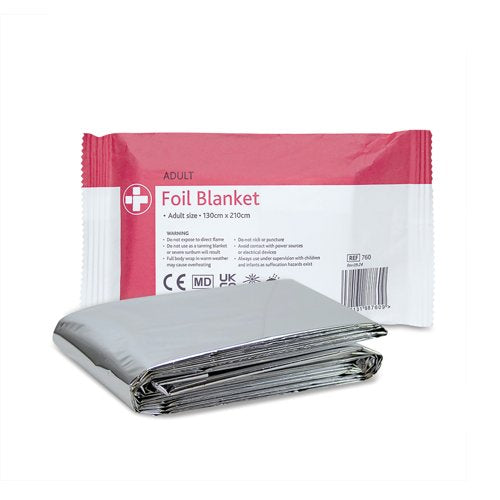 Reliance Medical Foil Blanket 130cm x 210cm Pack of 10 760
